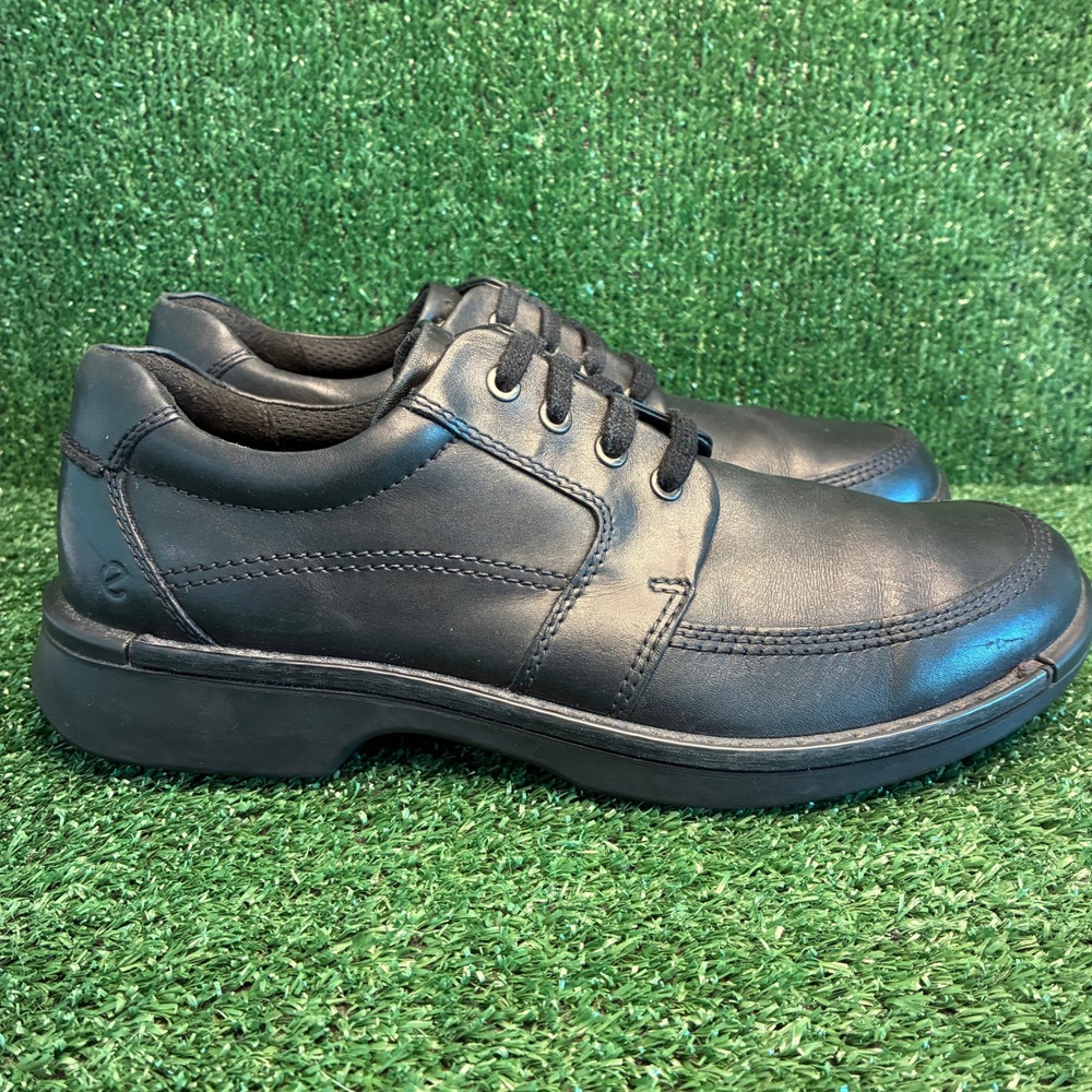 ECCO Fusion Leather Lace Up Casual Comfort Walking Derby Shoe Black Mens 10-10.5